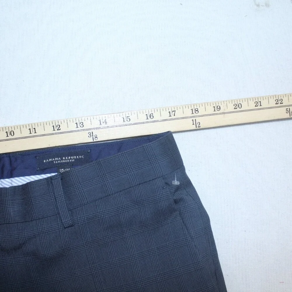 Banana Republic Pants Men 35 Blue Pants Tailored Fit 33 Length